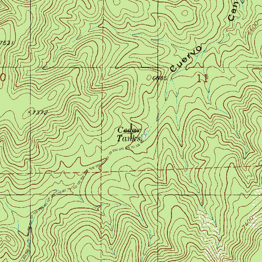 Topographic Map of Cedar Tanks, NM