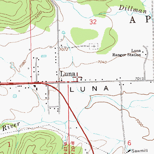 Topographic Map of Luna District Ranger Office, NM