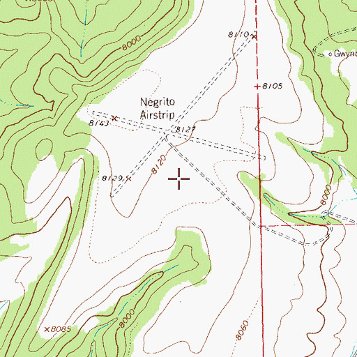 Topographic Map of Negrito Airstrip, NM