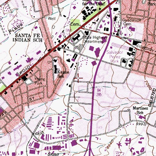 Topographic Map of Santa Fe Fast Base, NM