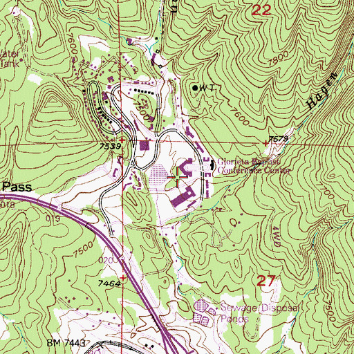 Topographic Map of Glorieta Convention Center, NM
