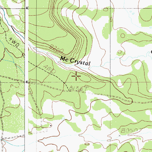 Topographic Map of McCrystal Creek Campground, NM