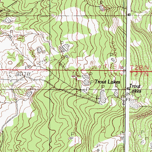 Topographic Map of Trout Lakes Campground, NM
