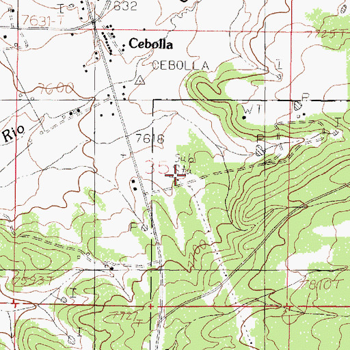 Topographic Map of Cebolla Corral, NM