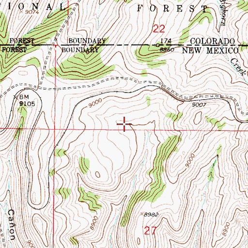 Topographic Map of Florentino Tank, NM