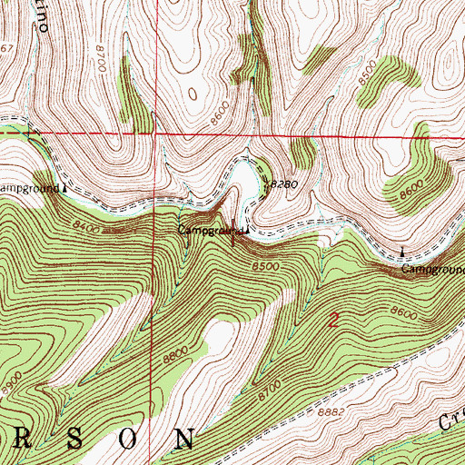 Topographic Map of Rio De Los Pinos Campground, NM