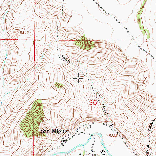 Topographic Map of Miguel Tank, NM