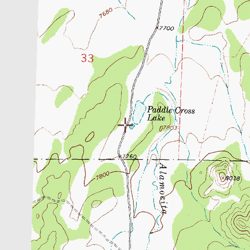 Topographic Map of Paddle Cross Tank, NM