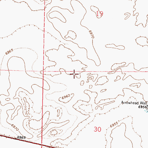 Topographic Map of Sand Hills, NM