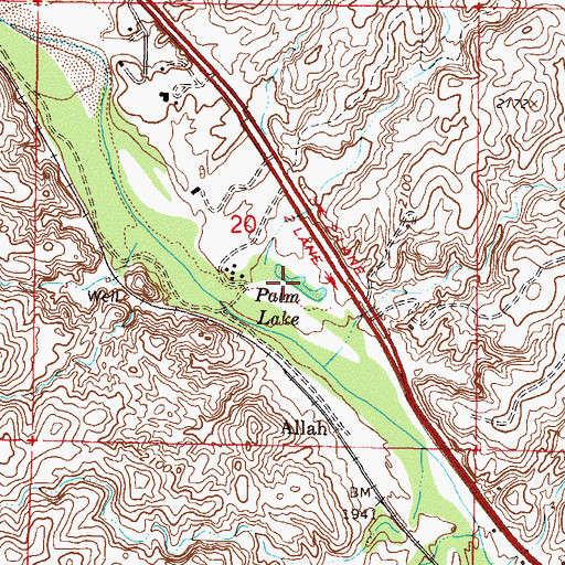 Topographic Map of Palm Lake, AZ