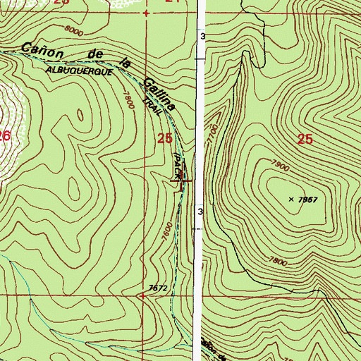 Topographic Map of Albuquerque Trail Spring, NM