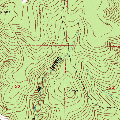 Topographic Map of Ojo Terreo Spring, NM