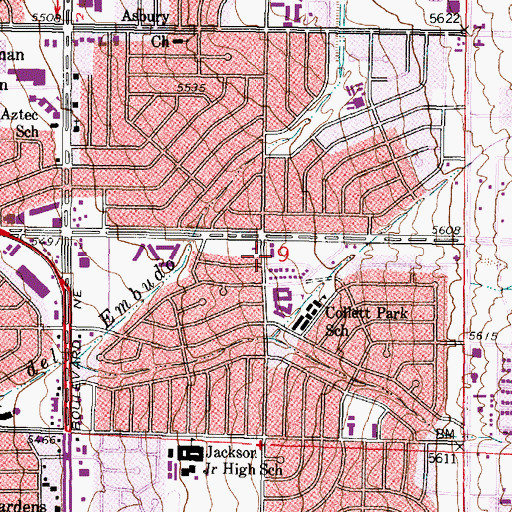Topographic Map of Cibola National Forest Supervisors Headquarters, NM