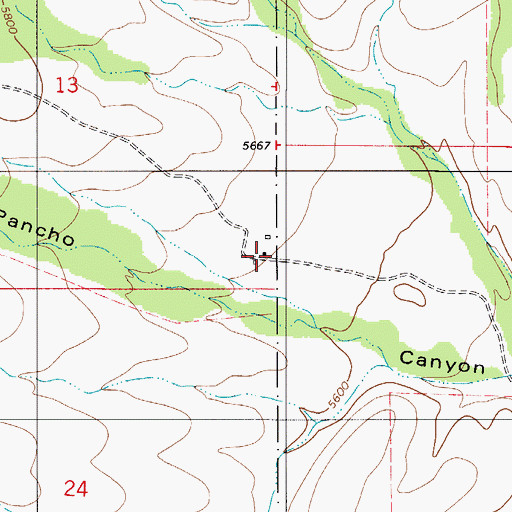 Topographic Map of Whitaker Ranch, NM