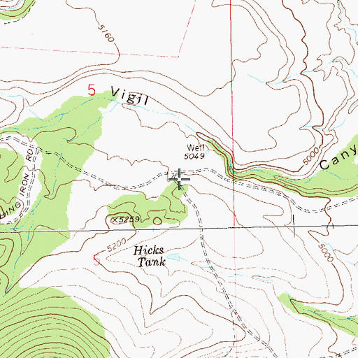 Topographic Map of Hick Water Storage Tank, NM