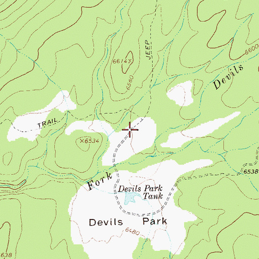Topographic Map of Devils Park Corral, NM