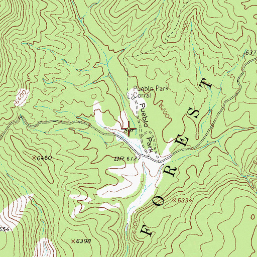 Topographic Map of Pueblo Park Spring, NM