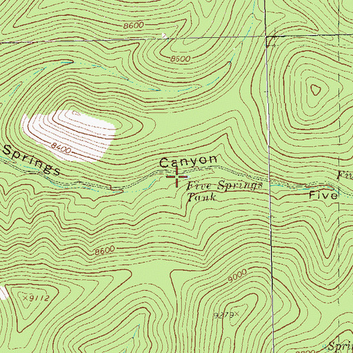 Topographic Map of Five Springs Tank, NM