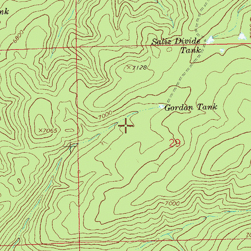 Topographic Map of Red Tank, NM