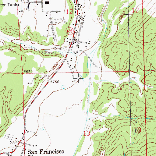 Topographic Map of Magdalena Canyon, NM
