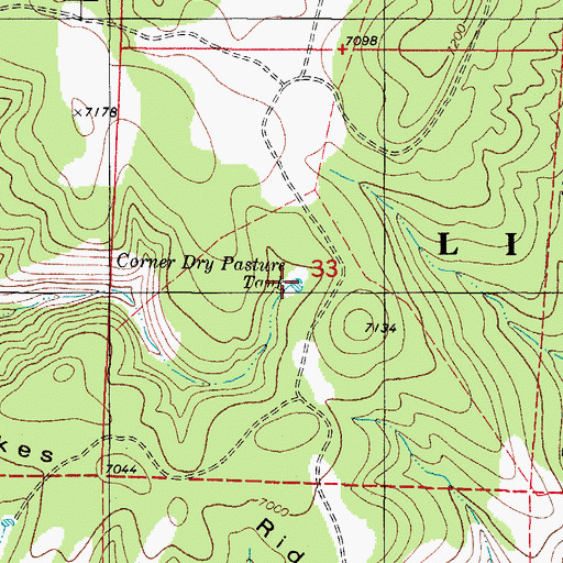 Topographic Map of Corner Dry Pasture Tank, NM