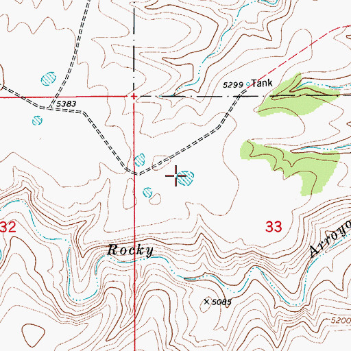 Topographic Map of Hearn, NM