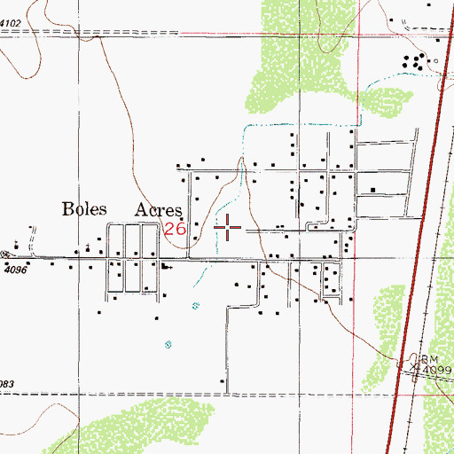 Topographic Map of Boles Acres, NM