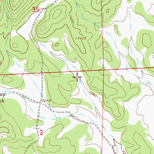 Topographic Map of Frank Tank, NM