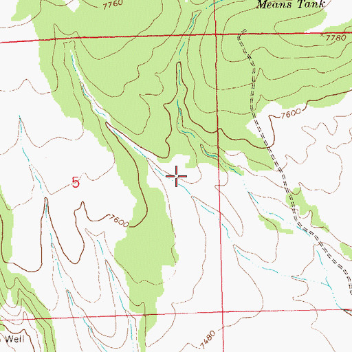 Topographic Map of E Robertson Tank, NM