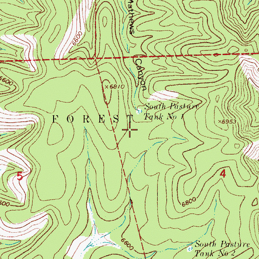 Topographic Map of Mule Ridge, NM