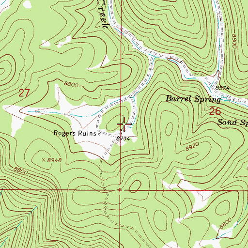 Topographic Map of Rogers Tank, NM