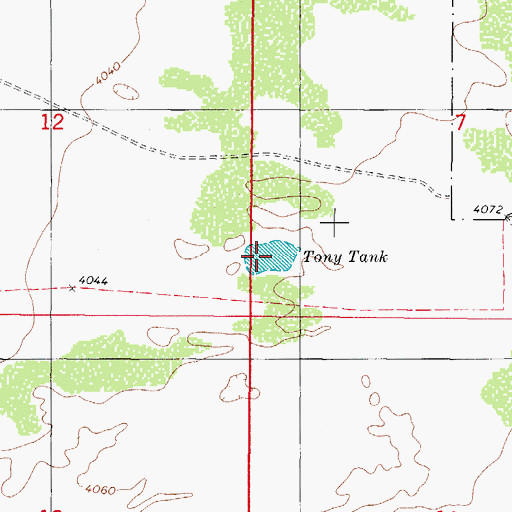 Topographic Map of Tony Tank, NM