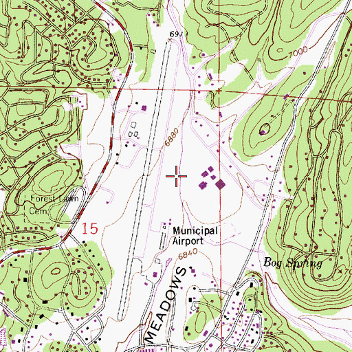 Topographic Map of Ruidoso Municipal Airport (historical), NM