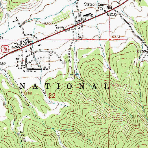 Topographic Map of Blanche Tank, NM