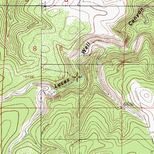 Topographic Map of Lucas Tank, NM