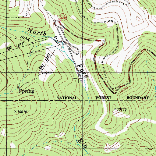 Topographic Map of Sierra Blanca Ski Lodge, NM