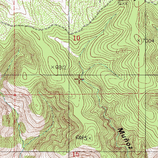 Topographic Map of Munoz Tank, NM