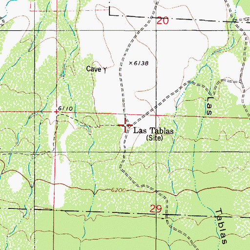 Topographic Map of Las Tablas Site 1, NM