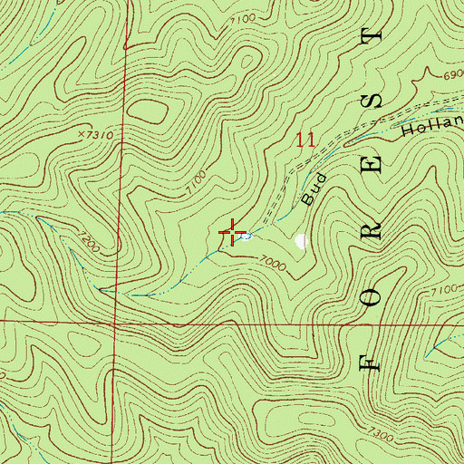Topographic Map of Section Eleven Tank, NM