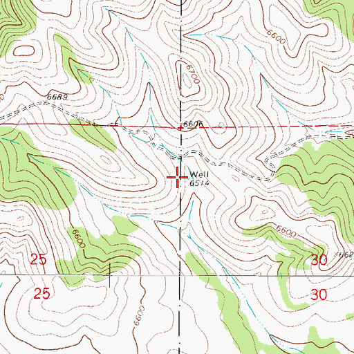 Topographic Map of Brooks Well, NM
