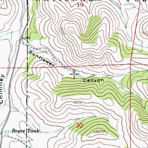 Topographic Map of Sunflower Tank, NM
