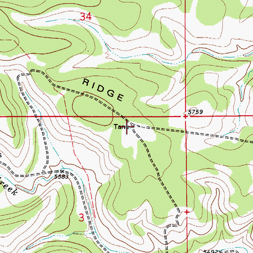 Topographic Map of Goldylocks Water Storage Tank, NM