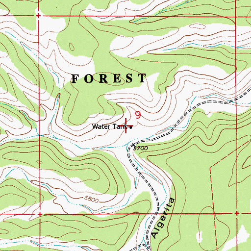 Topographic Map of Patterson Water Storage Tank, NM