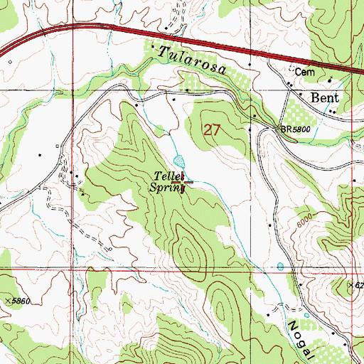 Topographic Map of Telles Spring, NM