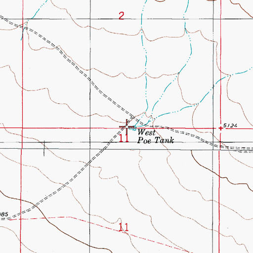 Topographic Map of West Poe Tank, NM