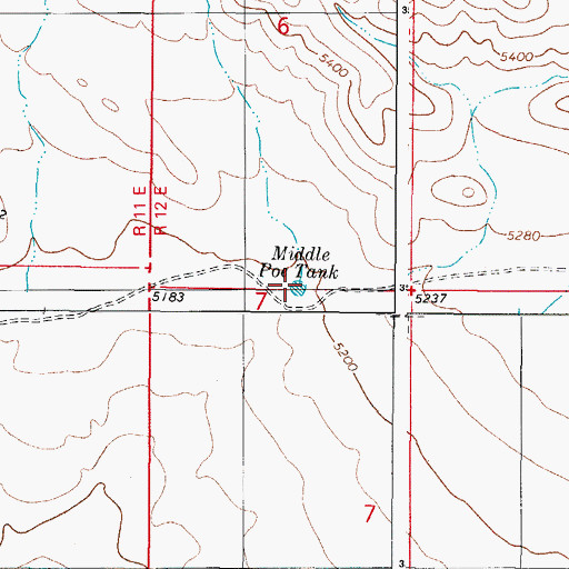 Topographic Map of Middle Poe Tank, NM