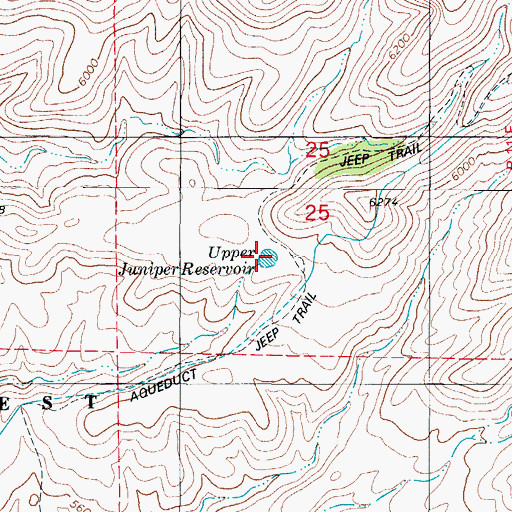 Topographic Map of Upper Juniper Reservoir, NM