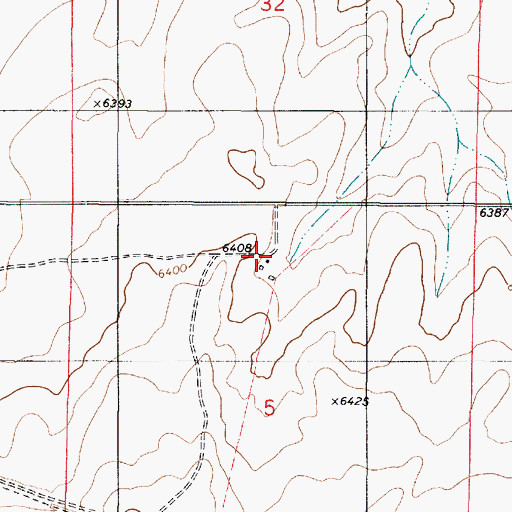 Topographic Map of Brunson Ranch, NM