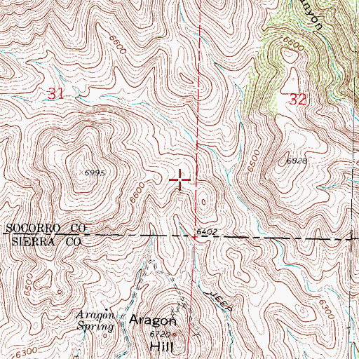Topographic Map of Aragon Well, NM