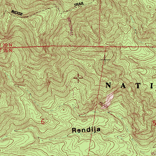 Topographic Map of Natural Arch Trail, NM